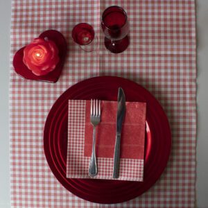 Runner Rosso Lissy 50 x 120 cm in Airlaid (carta a secco)
