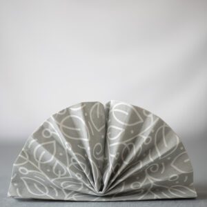 Tovagliolo Foliage color grigio 40 x 40 cm in carta a secco aperto a ventaglio